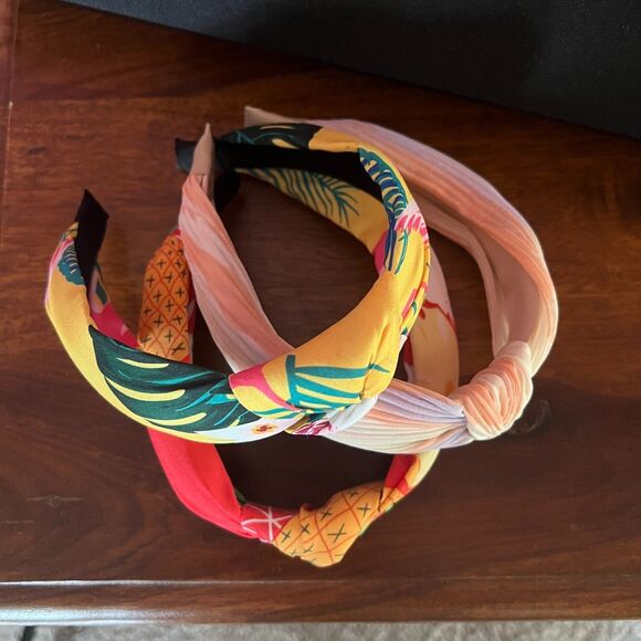 Padded Headband Bundle Pastel Floral Tropical Pineapple Halo Cloth 3 Hairbands - Picture 4 of 16